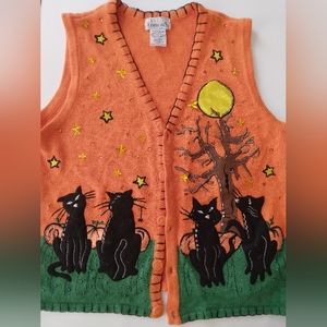 Vintage Basic Editions Cat Halloween vest
